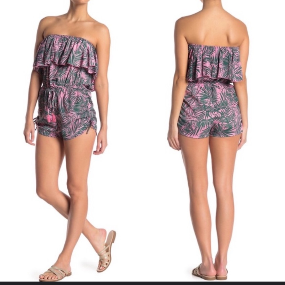 Elan pink tropical romper
